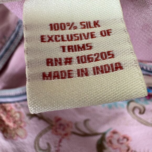 Sundance Blouse Top Women's Small S Pink Floral Beaded Sequined 100% Silk Boho - Picture 4 of 7